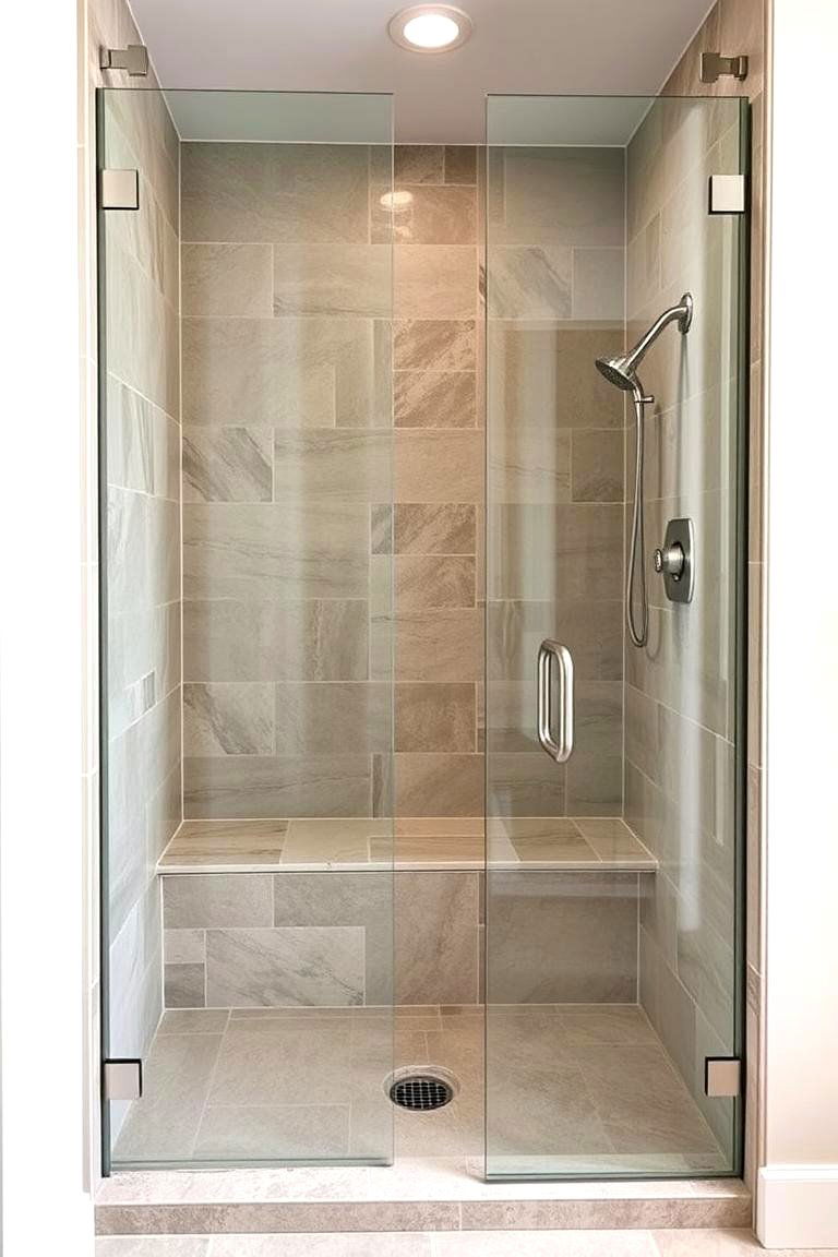 Stone Slab Shower Base - 24 Rustic Walk-in Shower Ideas
