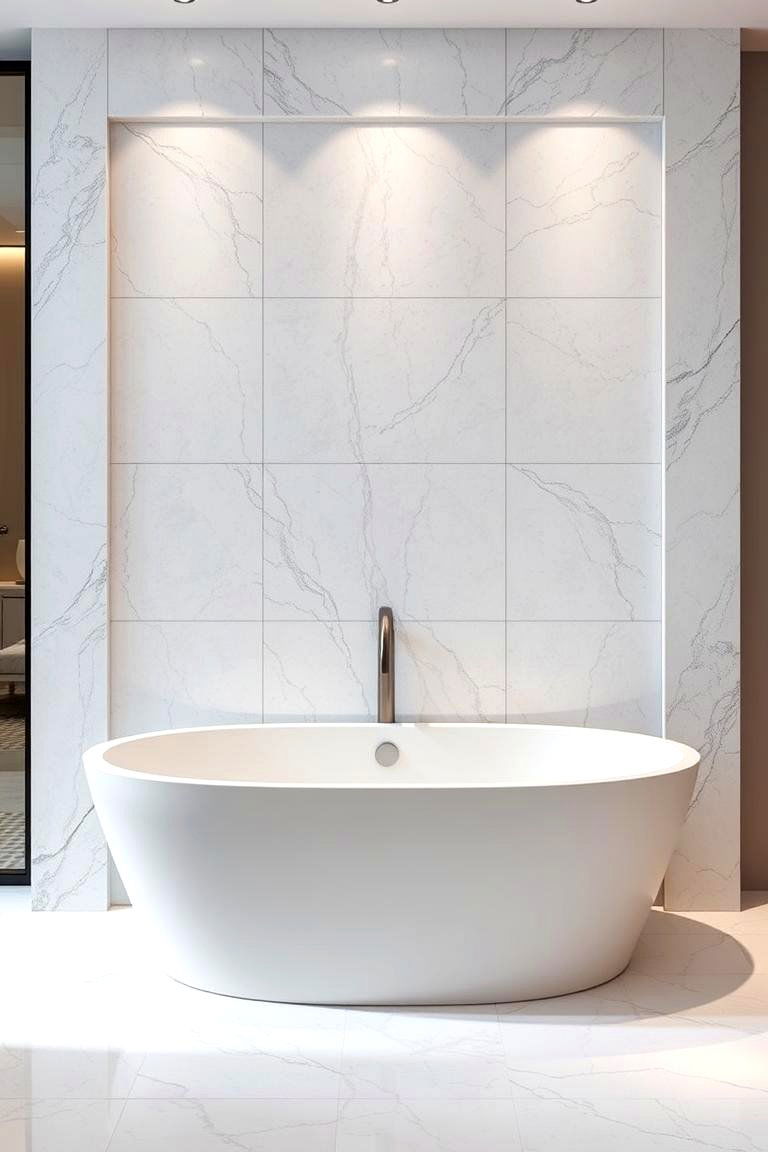 Stone Slab Surround - 24 Bathtub Surround Ideas