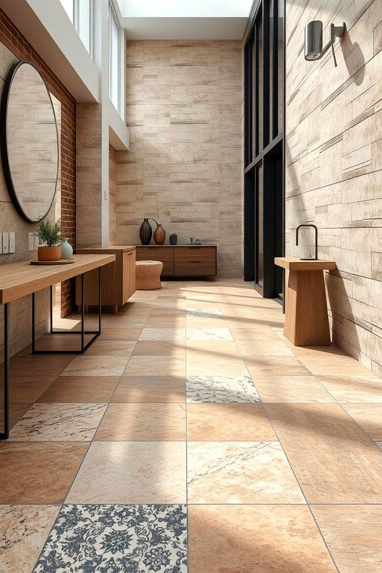 Stone Tile Flooring - 24 Stone Bathroom Ideas