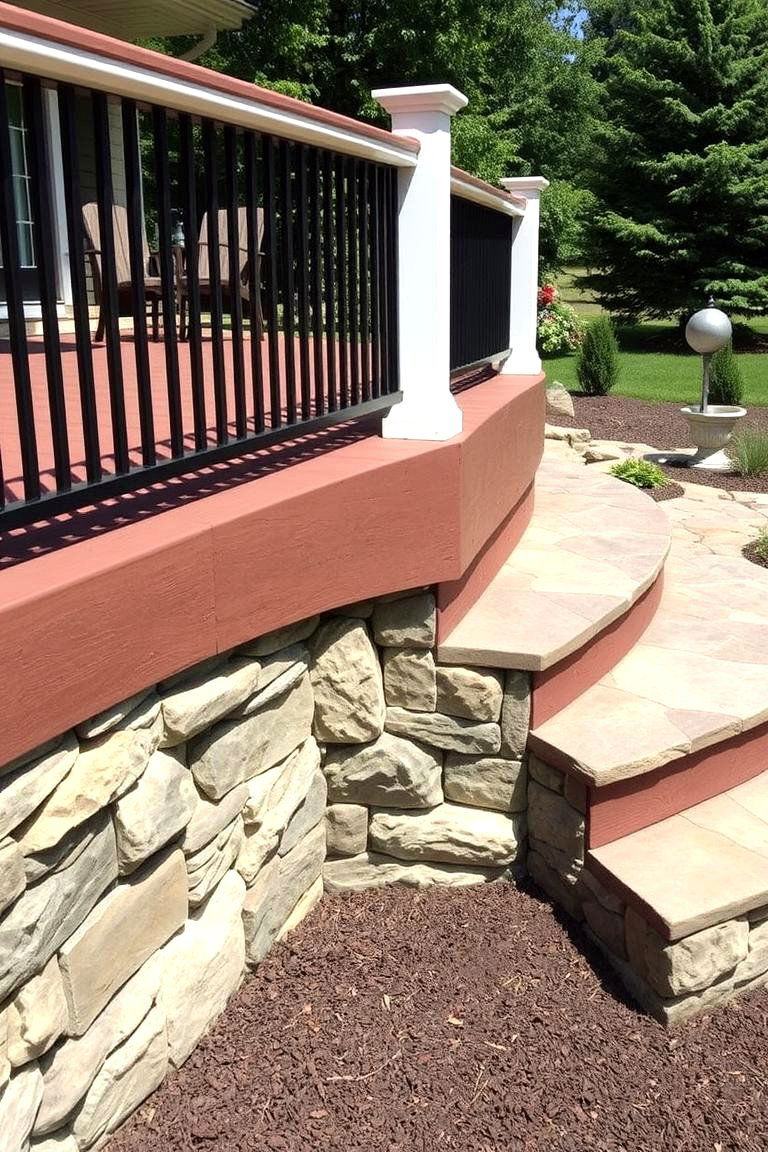Stone Veneer Skirting Charm - 24 Deck Skirting Ideas