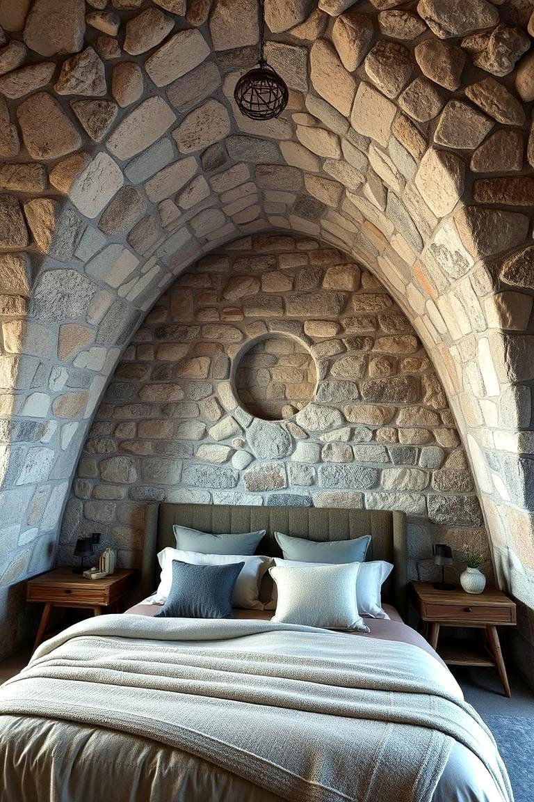 Stone Wall Accents - 24 Viking Bedroom Ideas