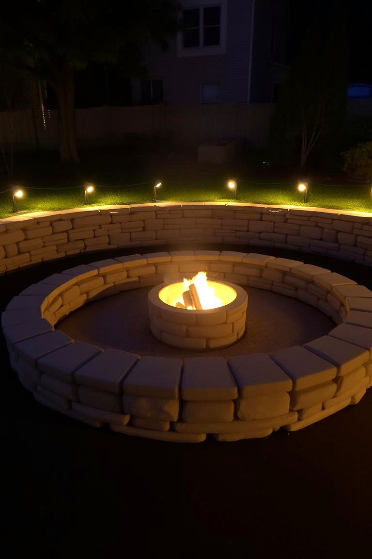 Stone Wall Fire Pit Surround - 24 Stone Wall Ideas