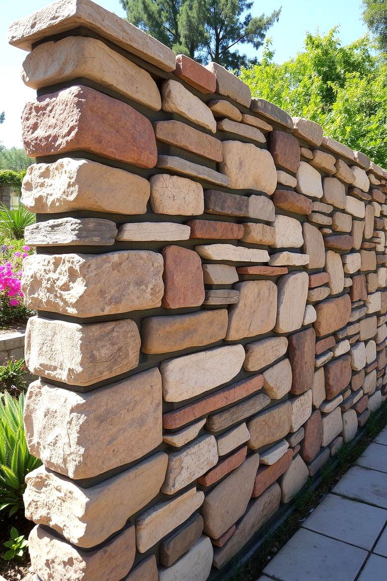 Stone Wall Garden Divider - 24 Garden Divider Ideas