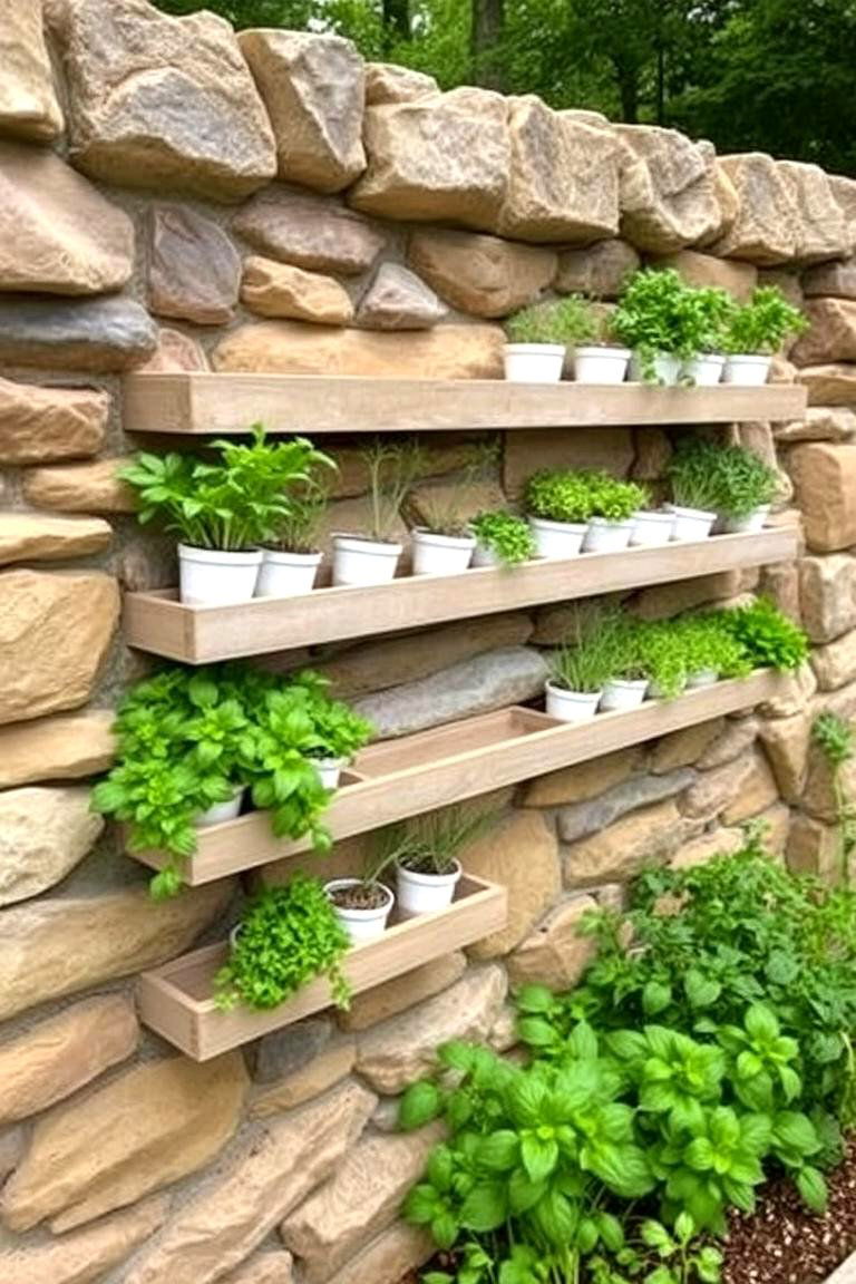 Stone Wall Herb Garden - 24 Stone Wall Ideas
