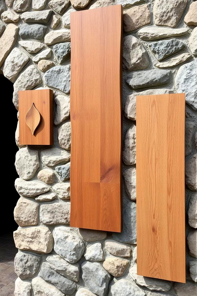 Stone Wall with Decorative Panels - 24 Stone Wall Ideas
