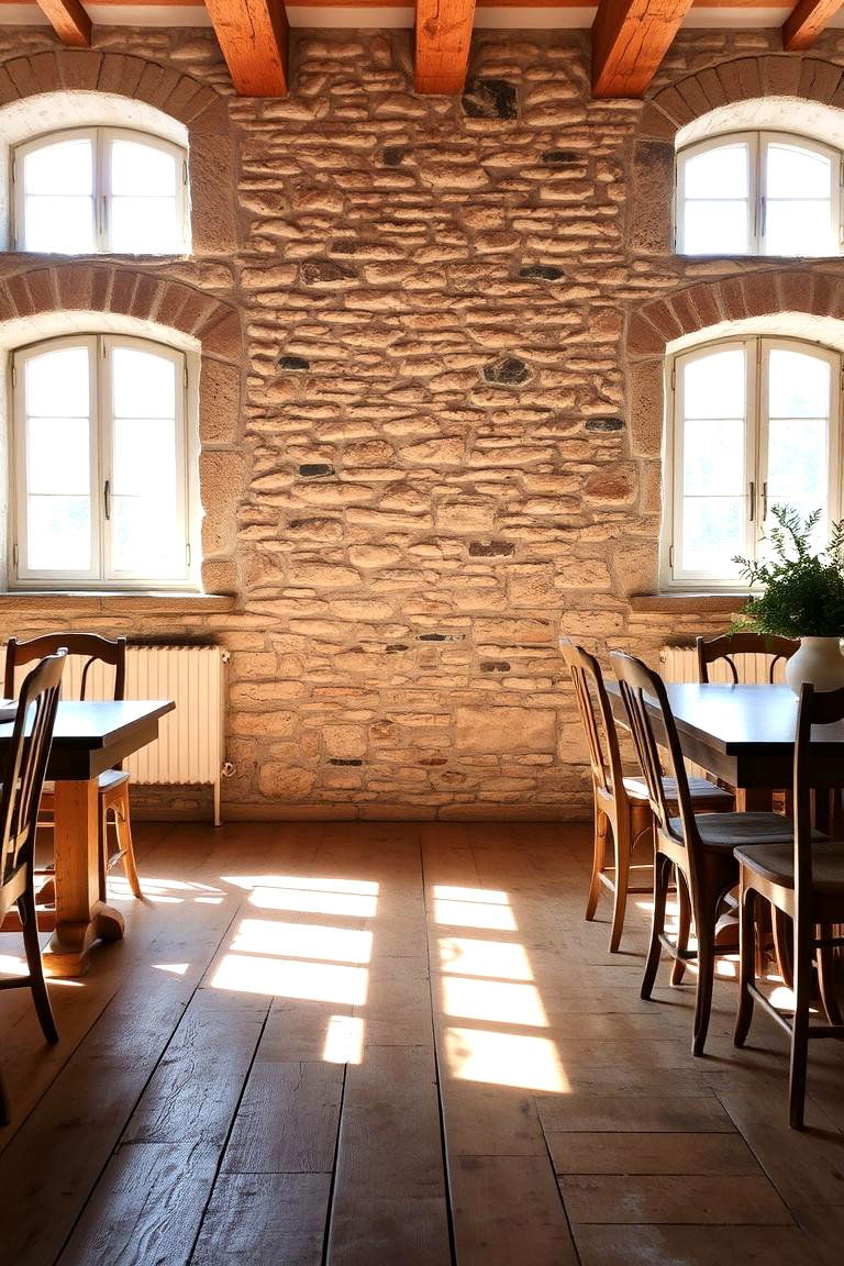 Stone Walls and Flooring - 24 French Country Dining Room Ideas
