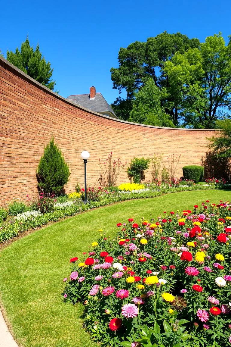 Stone and Brick Wall - 24 Front Yard Fence Ideas