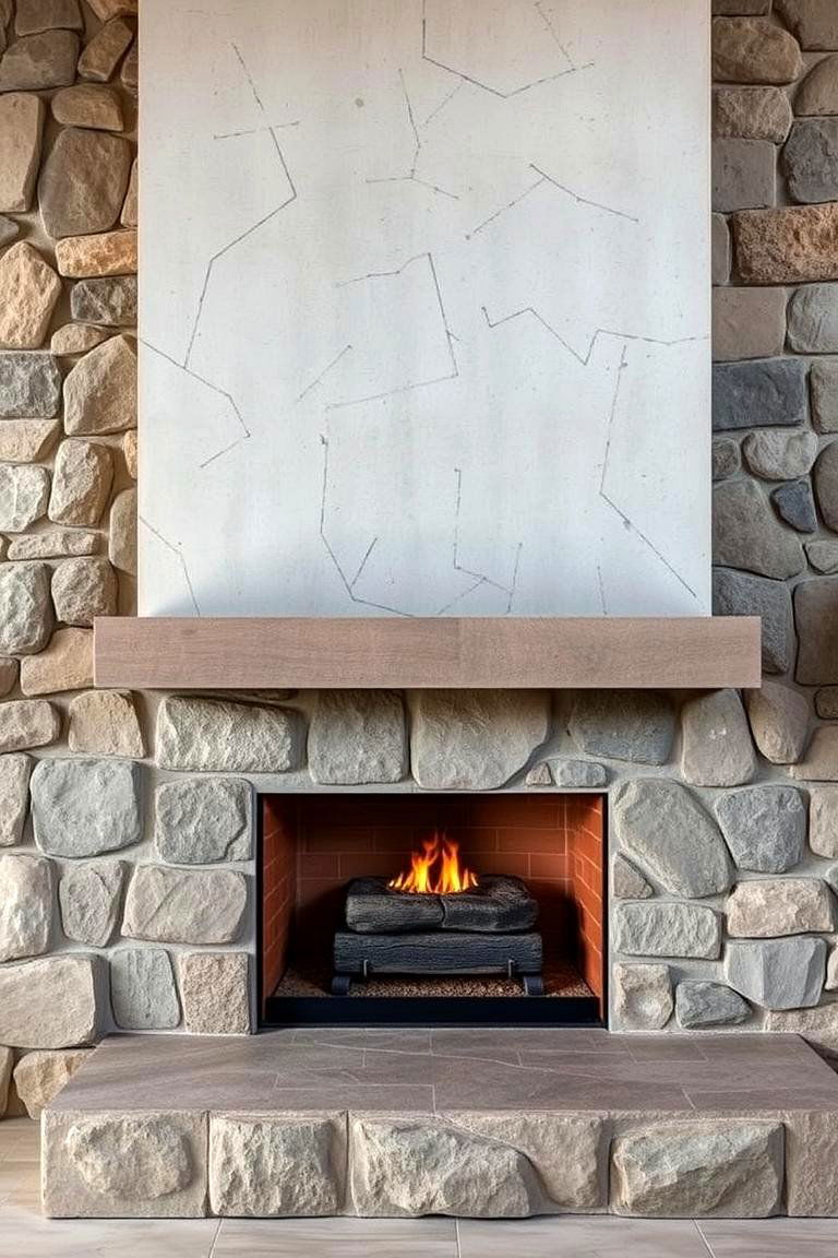 Stone and Concrete Fusion - 24 Mid-century Modern Fireplace Ideas