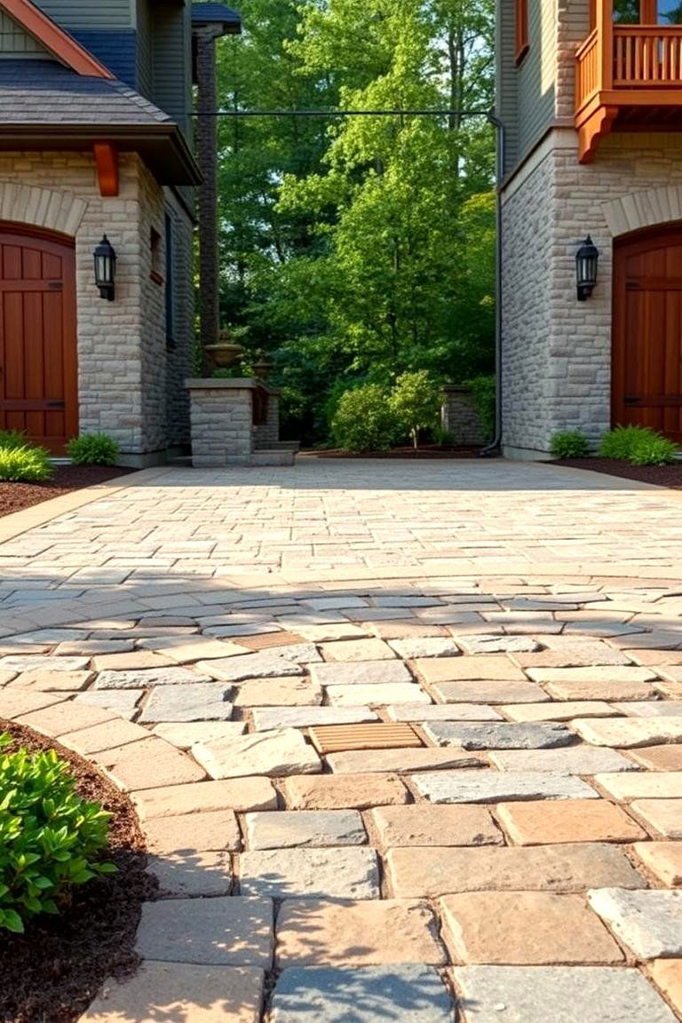 Stone and Wood Fusion - 24 driveway entrance ideas