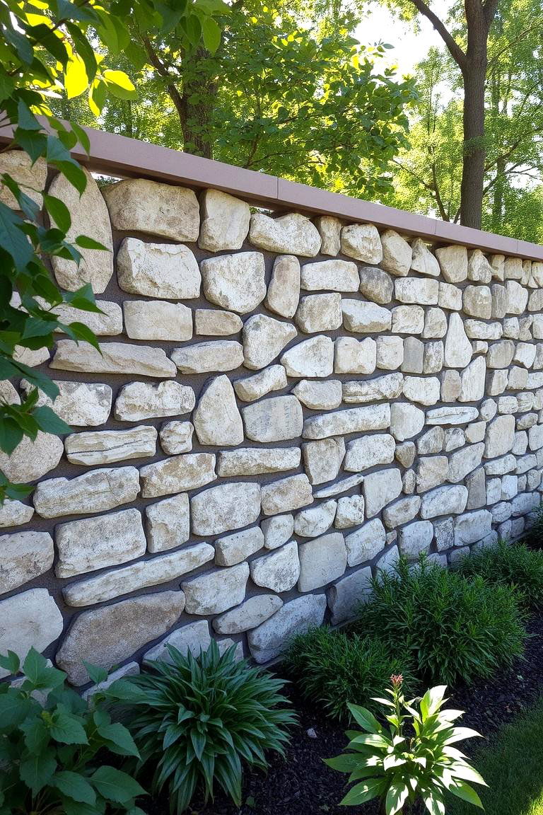 Stone or Brick Privacy Wall - 24 Privacy Fence Ideas