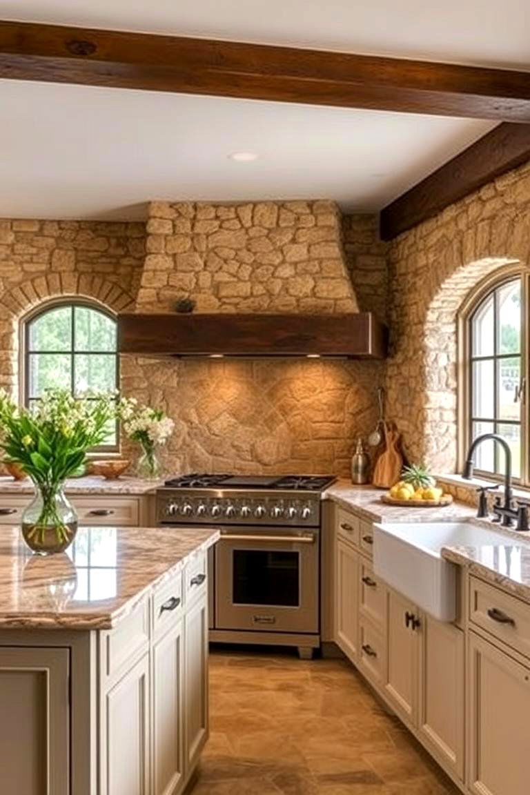 Stone or Brick Walls - 24 Tuscan Kitchen Design Ideas