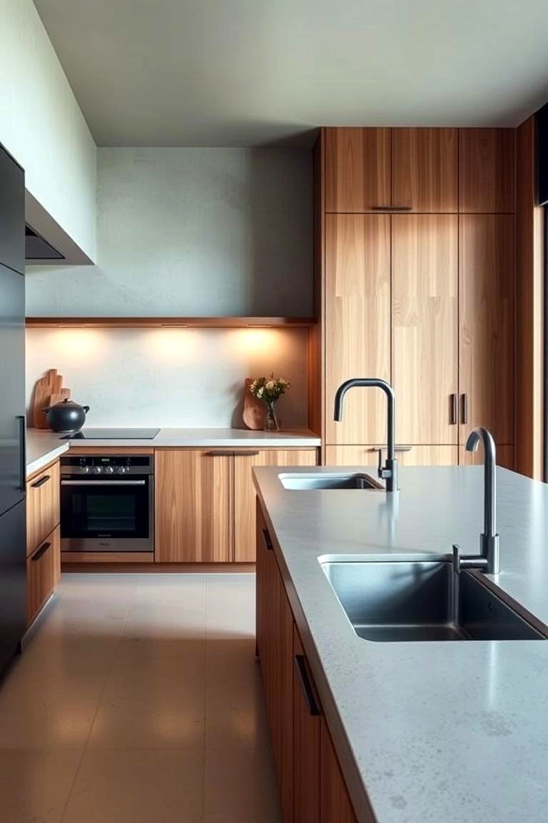 Stone or Concrete Countertops - 24 Japanese Style Kitchen Ideas