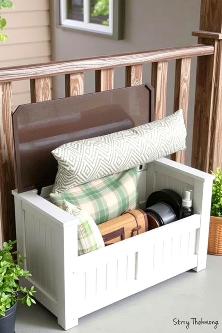 Storage Bench for a Clutter Free Porch - 24 Front Porch Bench Ideas
