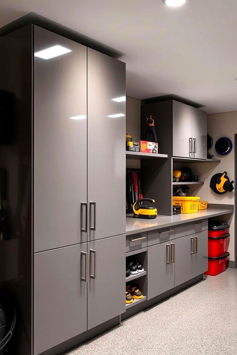 Storage Cabinets with Doors for a Tidy Look - 24 Basement Storage Ideas