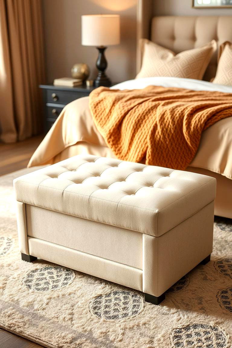 Storage Ottomans for Comfortable Storage - 24 Bedroom Storage Ideas