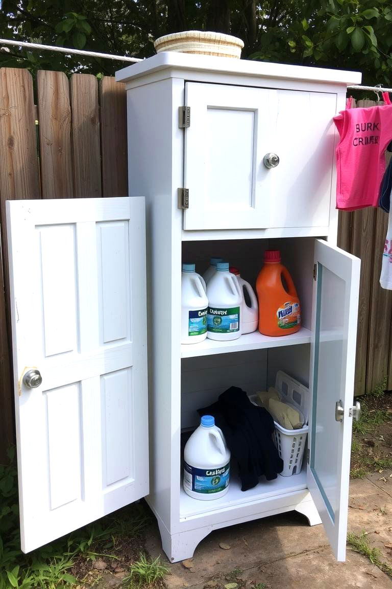 Storage for Laundry Supplies - 24 Outdoor Laundry Area Design Ideas