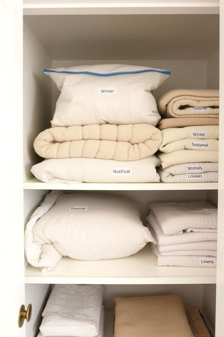 Store Seasonal Linens Separately and Smartly - 24 Linen Closet Organization Ideas