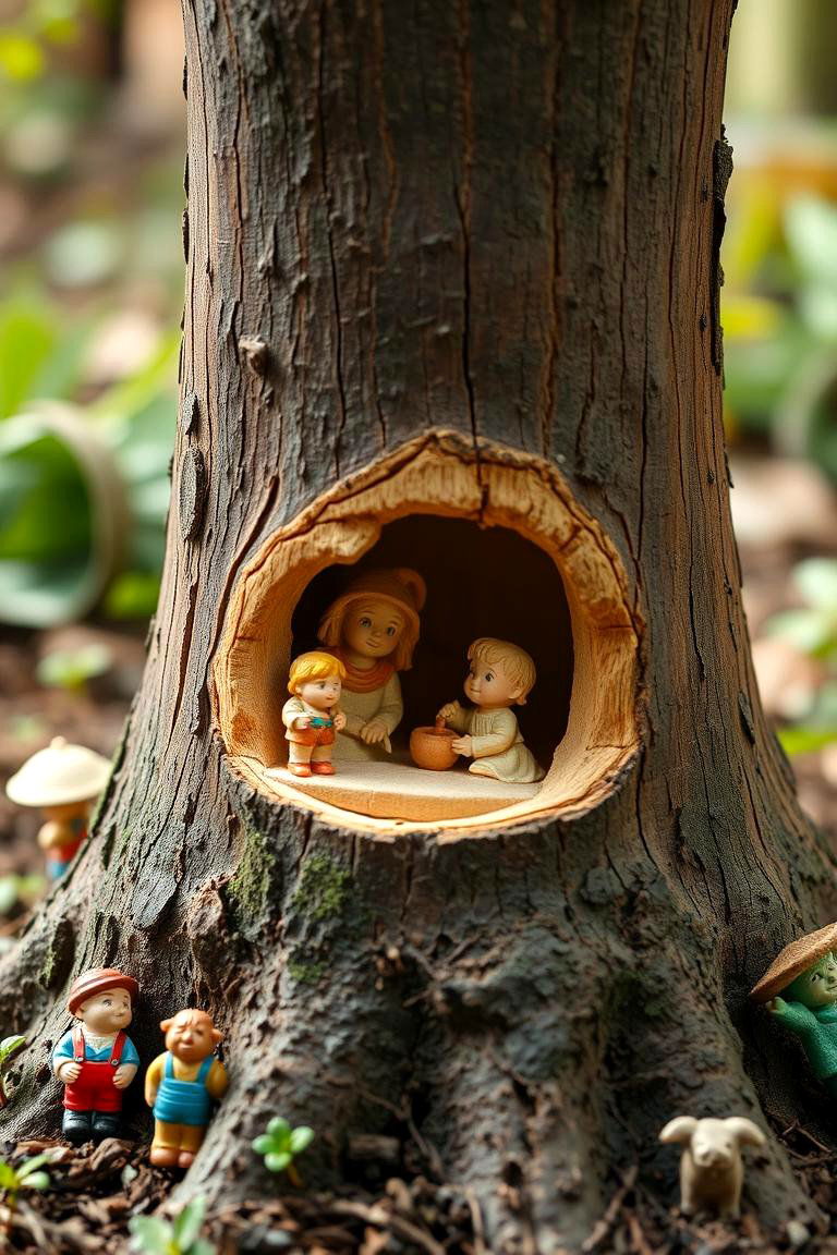 Storytelling Story Stump - 24 Tree Stump Decorating Ideas