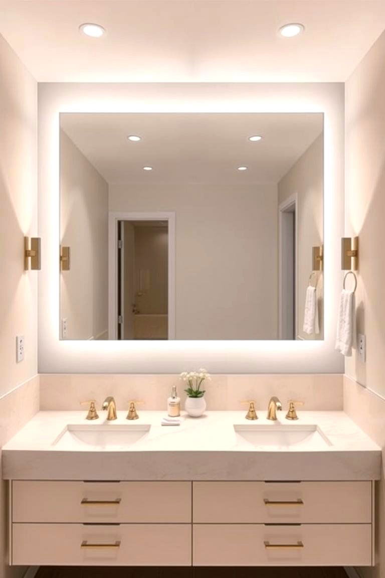 Strategic Mirror Placement - 24 Neutral Bathroom Ideas