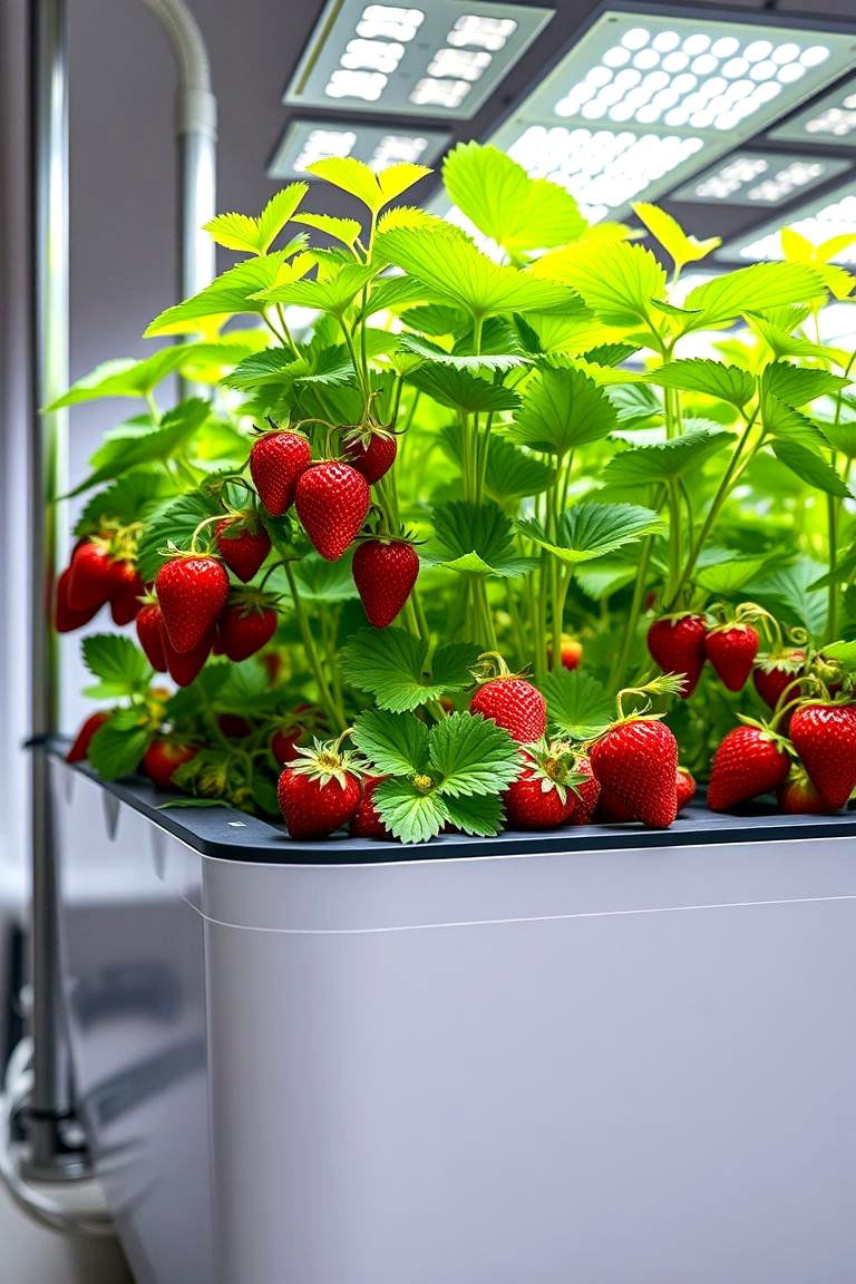 Strawberry Planter with Integrated LED Grow Lights - 24 Strawberry Planter Ideas