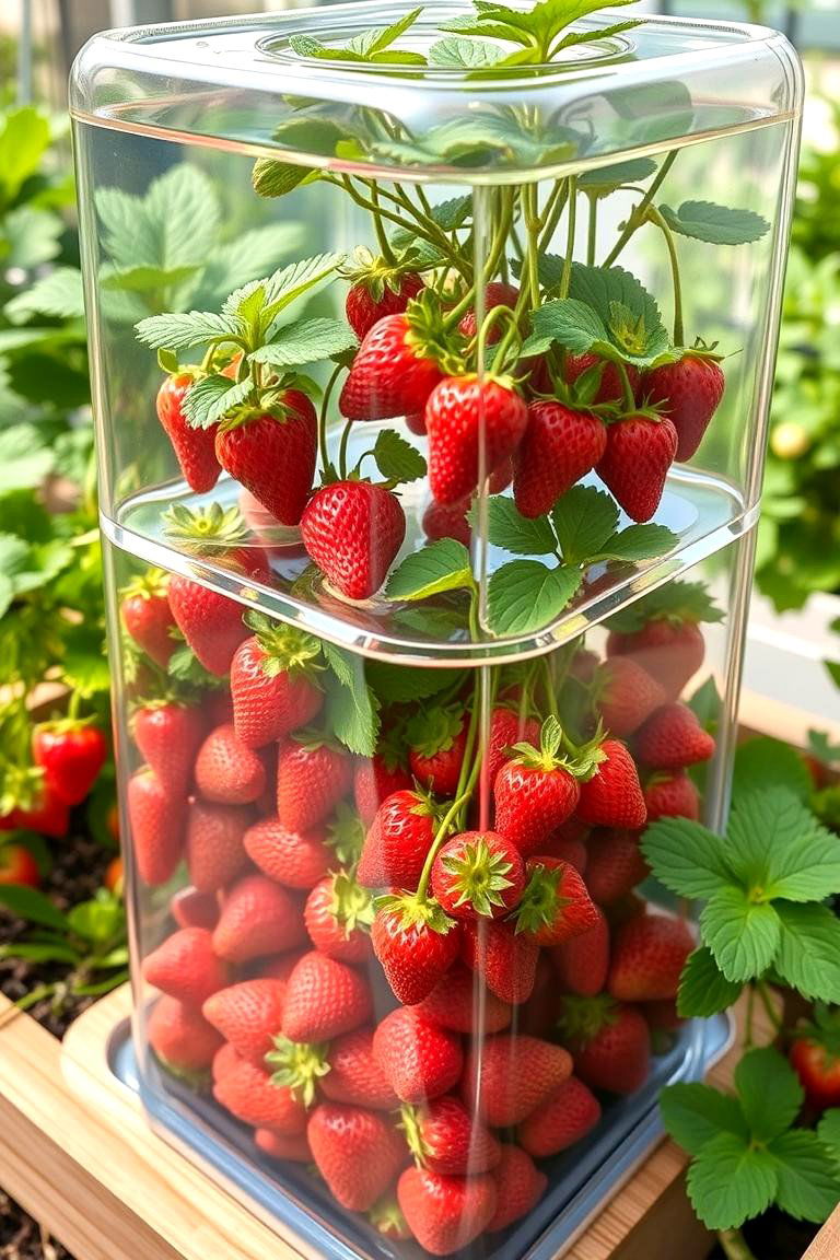 Strawberry Planter with Self Contained Ecosystem - 24 Strawberry Planter Ideas