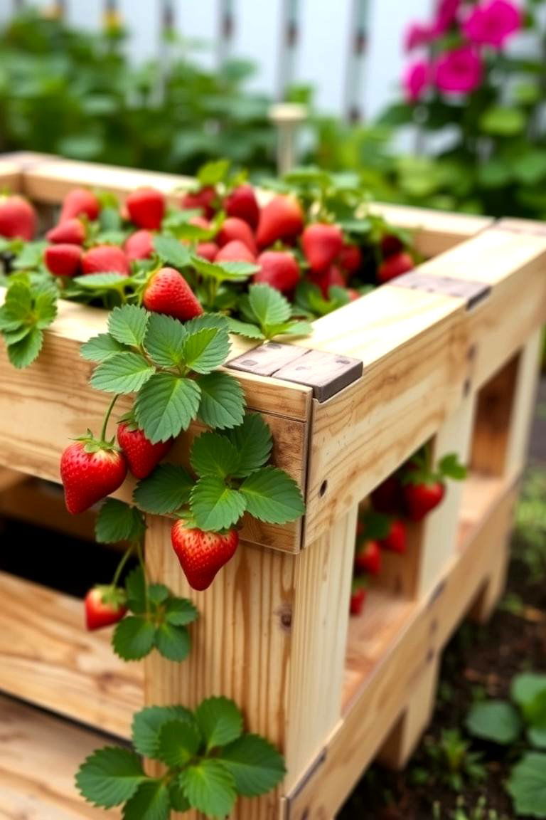 Strawberry Planter - 24 Pallet Garden Ideas