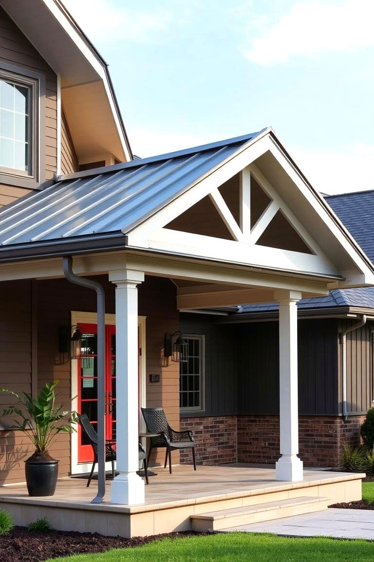Streamlined Architectural Form - 24 Metal Roof Porch Design Ideas