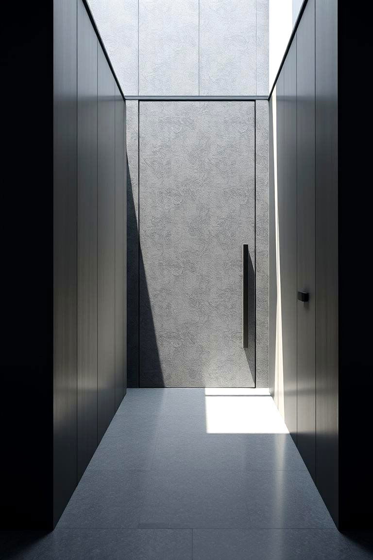 Streamlined Dark Gray Entry with Smart Features - 24 Dark Gray Front Door Ideas