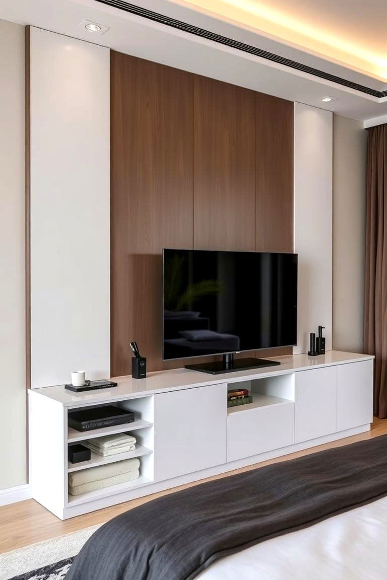 Streamlined Media Console - 24 Bedroom Tv Ideas