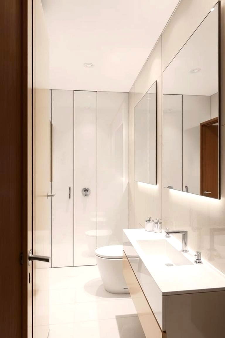 Streamlined Mirror Designs - 24 Beige and White Bathroom Ideas
