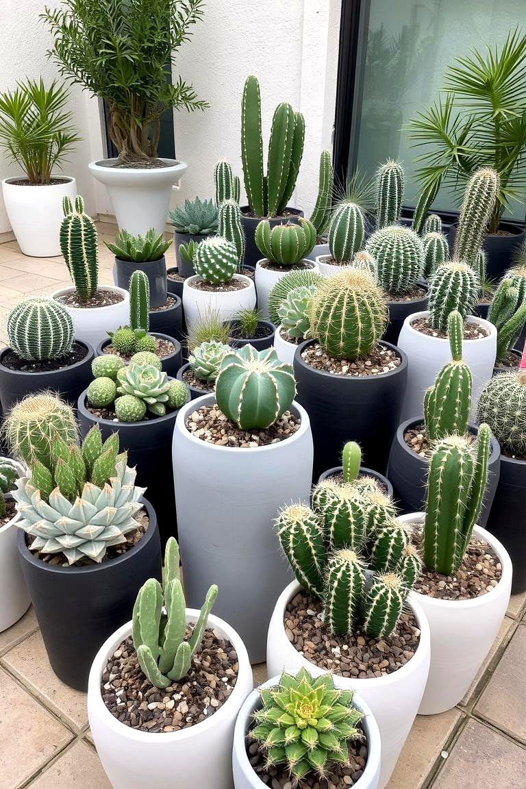 Striking Succulent and Cactus Display - 24 Patio Garden Ideas