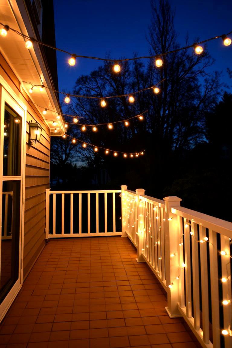 String Light Ambiance Deck - 24 Small Deck Ideas