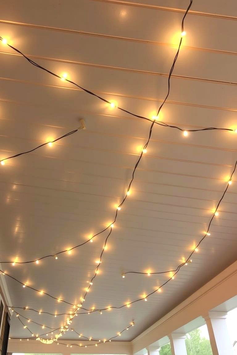 String Lights Ambiance - 24 Porch Ceiling Ideas