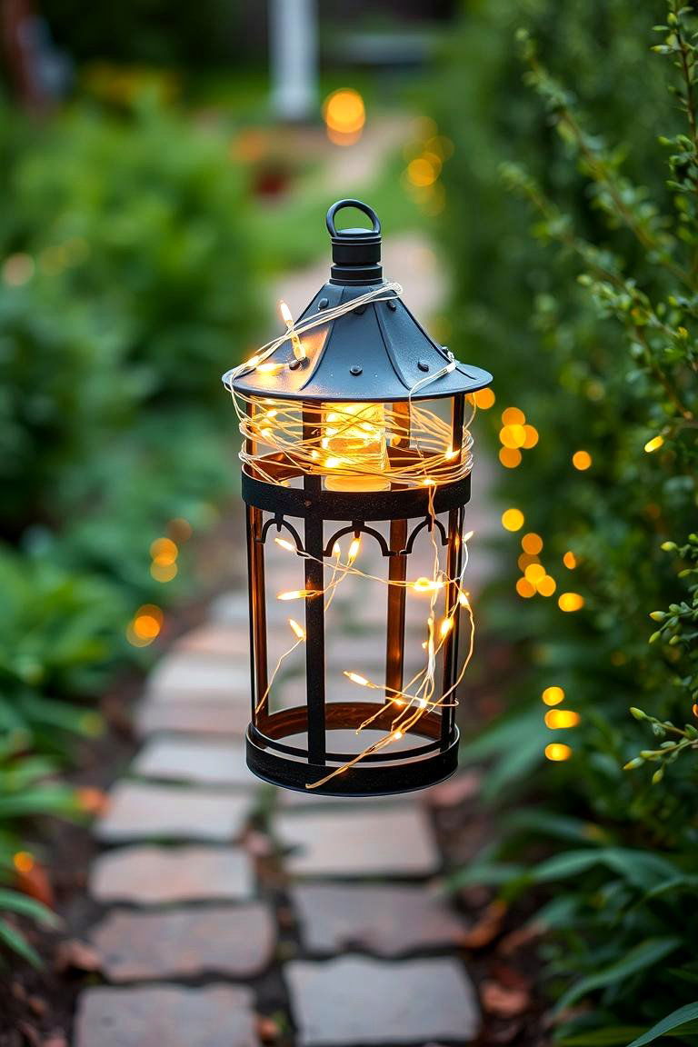 String Lights Wrapped Around - 24 Lantern Decor Ideas