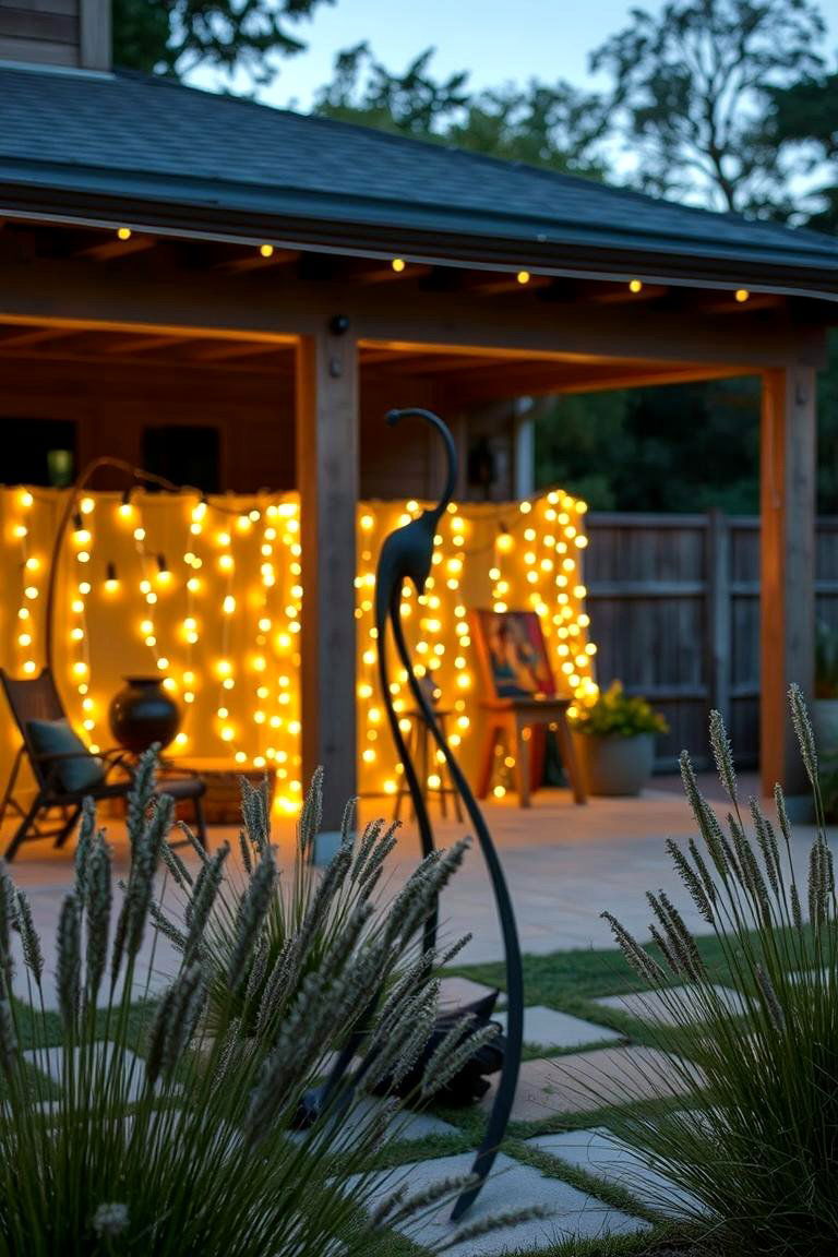 String Lights and Outdoor Art - 24 Patio String Light Ideas