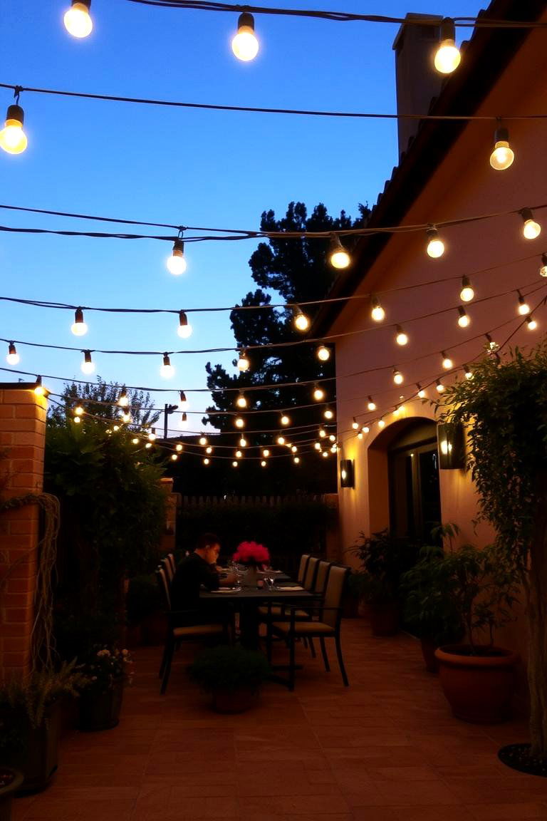 String Lights for Ambiance - 24 Mediterranean Patio Ideas
