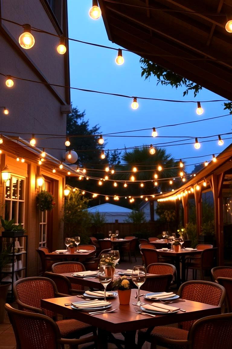 String Lights for Outdoor Dining Areas - 24 Patio String Light Ideas