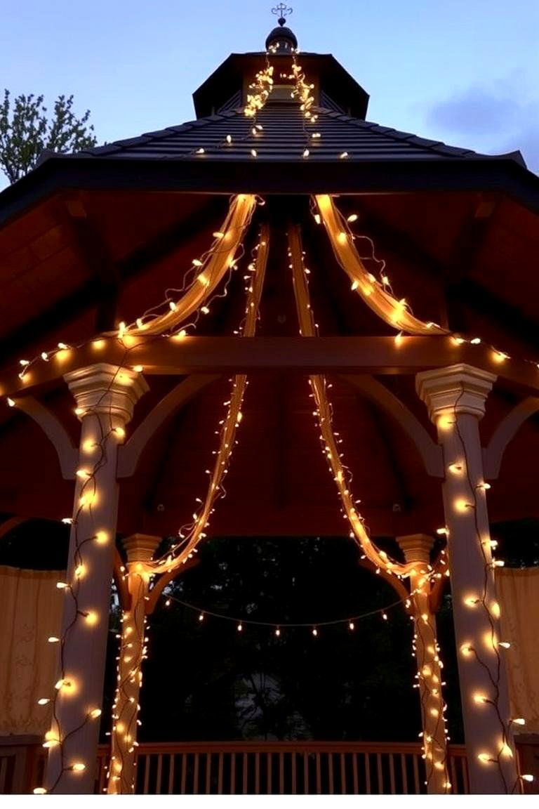 String Lights for a Warm Glow - 24 Gazebo Lighting Ideas