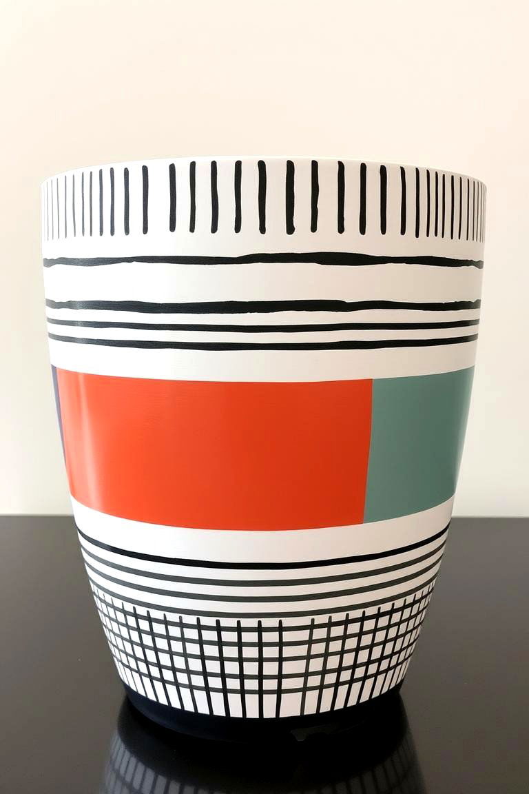 Striped Harmony Painted Pot - 24 Painted Pot Ideas