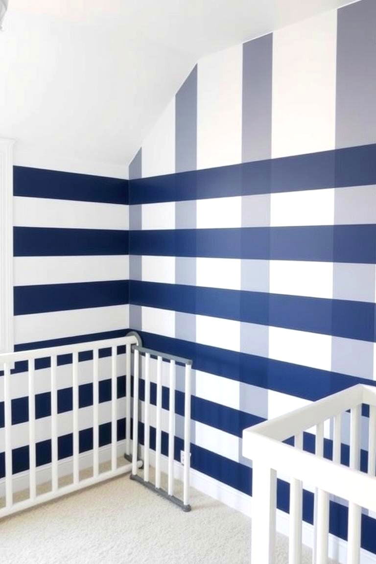Stripes for Visual Impact - 24 Nursery Accent Wall Ideas