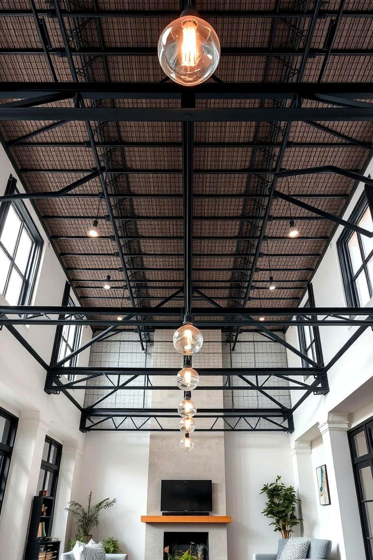 Structured Grid Ceiling - 24 Living Room Ceiling Ideas