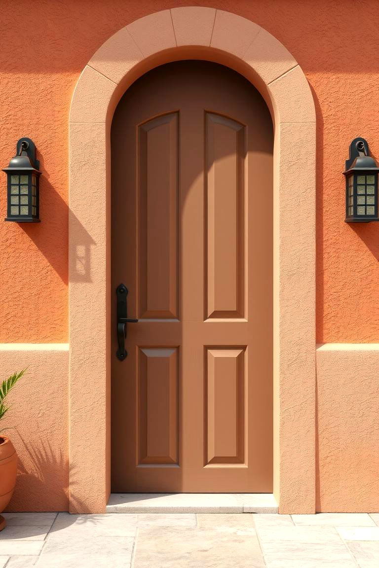 Stucco Finish Appeal - 24 Mediterranean Front Door Ideas