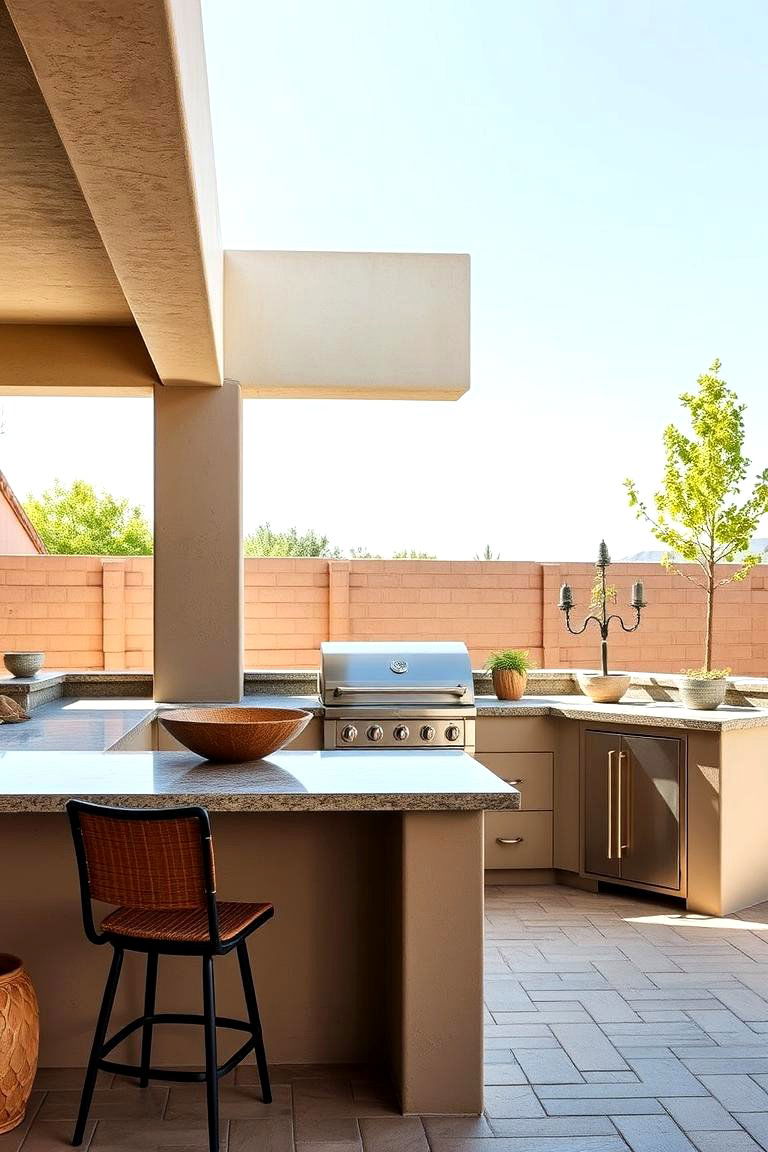 Stucco Outdoor Kitchen with Weather Resistant Finishes - 24 Stucco Outdoor Kitchen Ideas