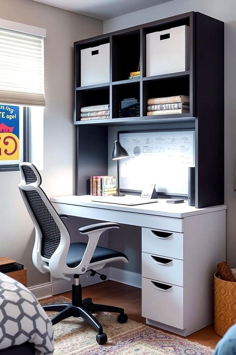 Study Zone Integration for Focused Learning - 24 Teen Bedroom Ideas