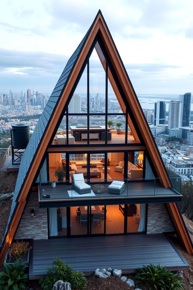 Stunning Views from Every Angle - 24 a Frame House With Balcony