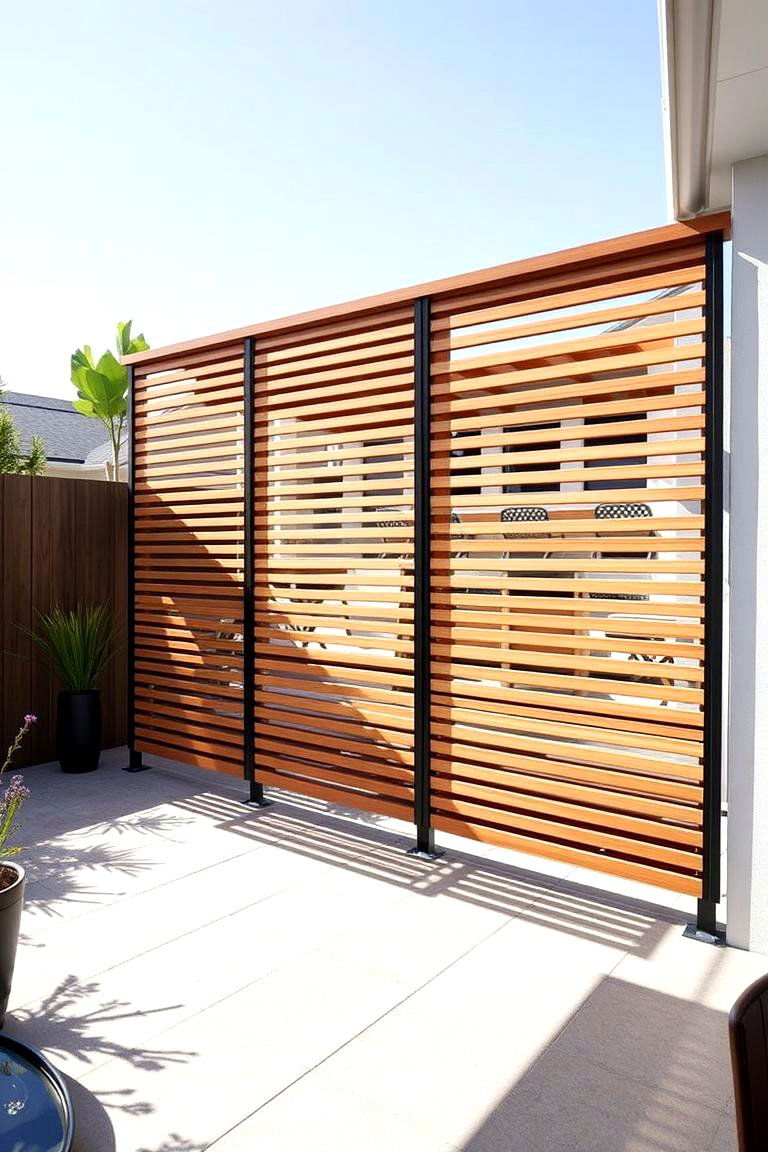 Sturdy and Stylish Wooden Privacy Screens - 24 Privacy Patio Ideas