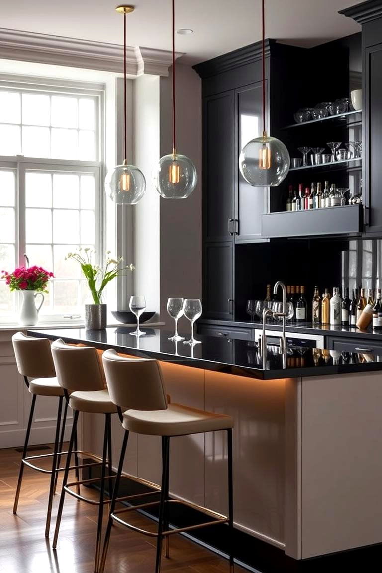 Stylish Bar Area - 24 Bay Window Ideas