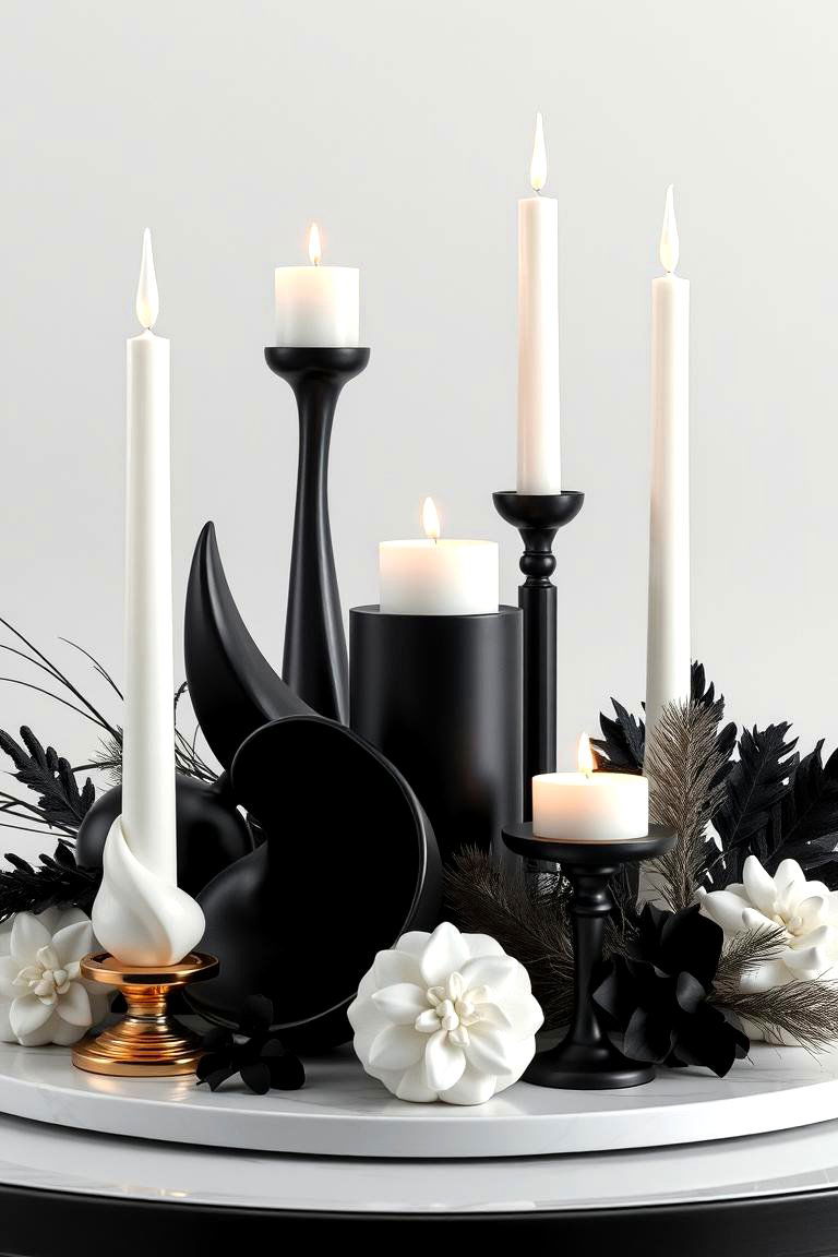 Stylish Black and White Centerpieces - 24 Black and White Wedding Ideas