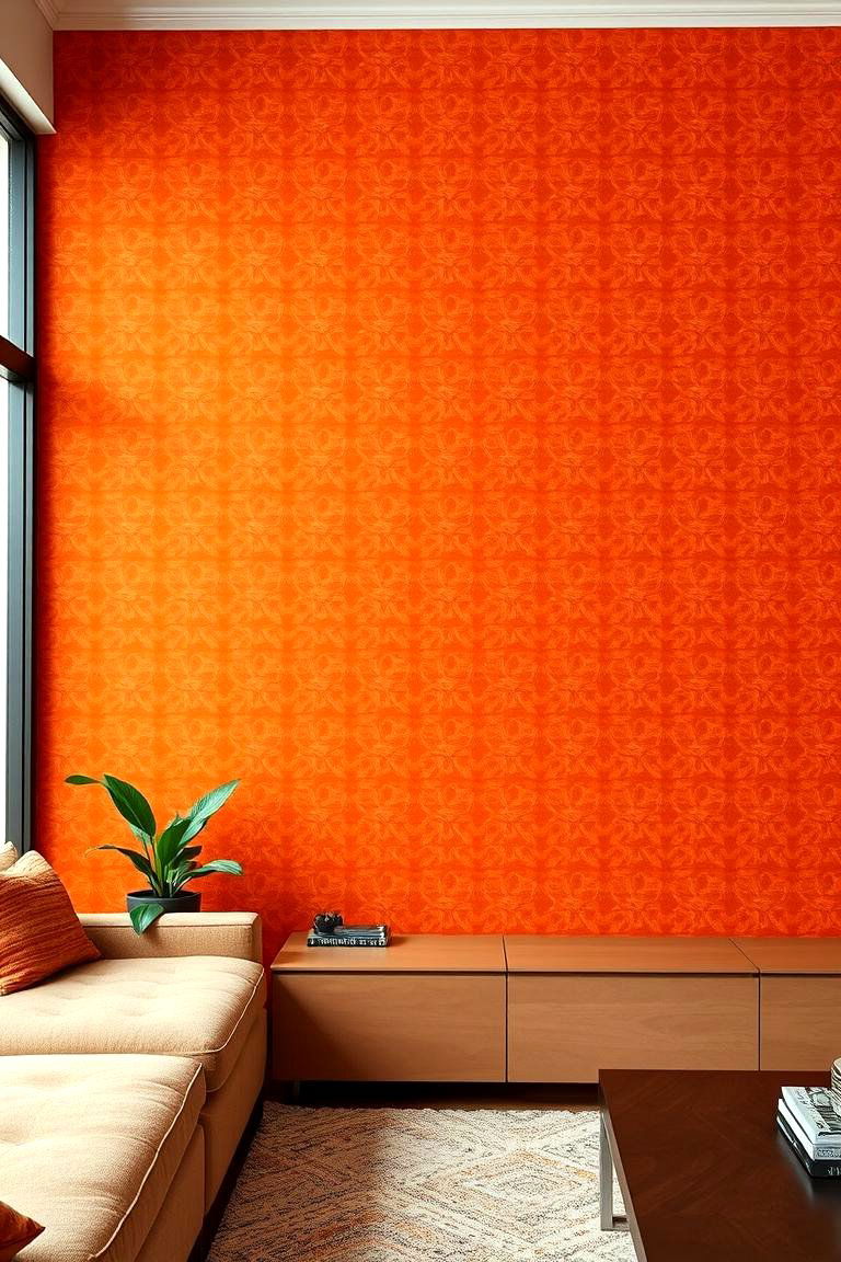 Stylish Burnt Orange Wallpaper - 24 Burnt Orange Living Room Ideas
