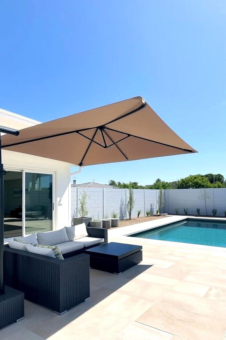 Stylish Cantilever Umbrellas - 24 Pool Shade Ideas